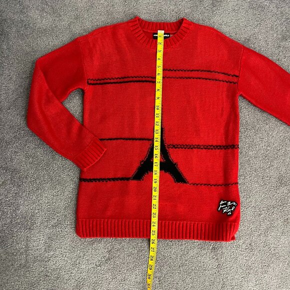 Karl Lagerfeld | Paris Sweater Vibrant Cotton Blend Eiffel Tower Preppy, size S - Picture 6 of 11